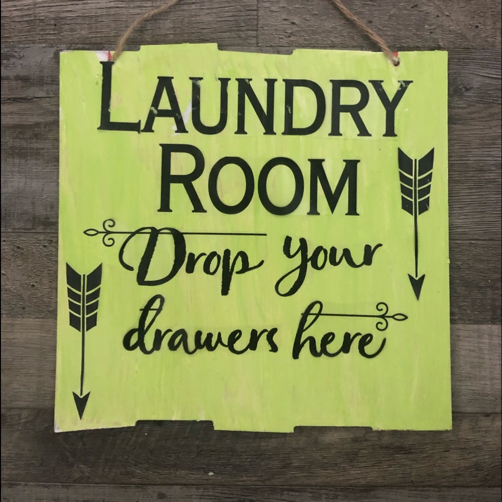 Lime Green Laundry Sign